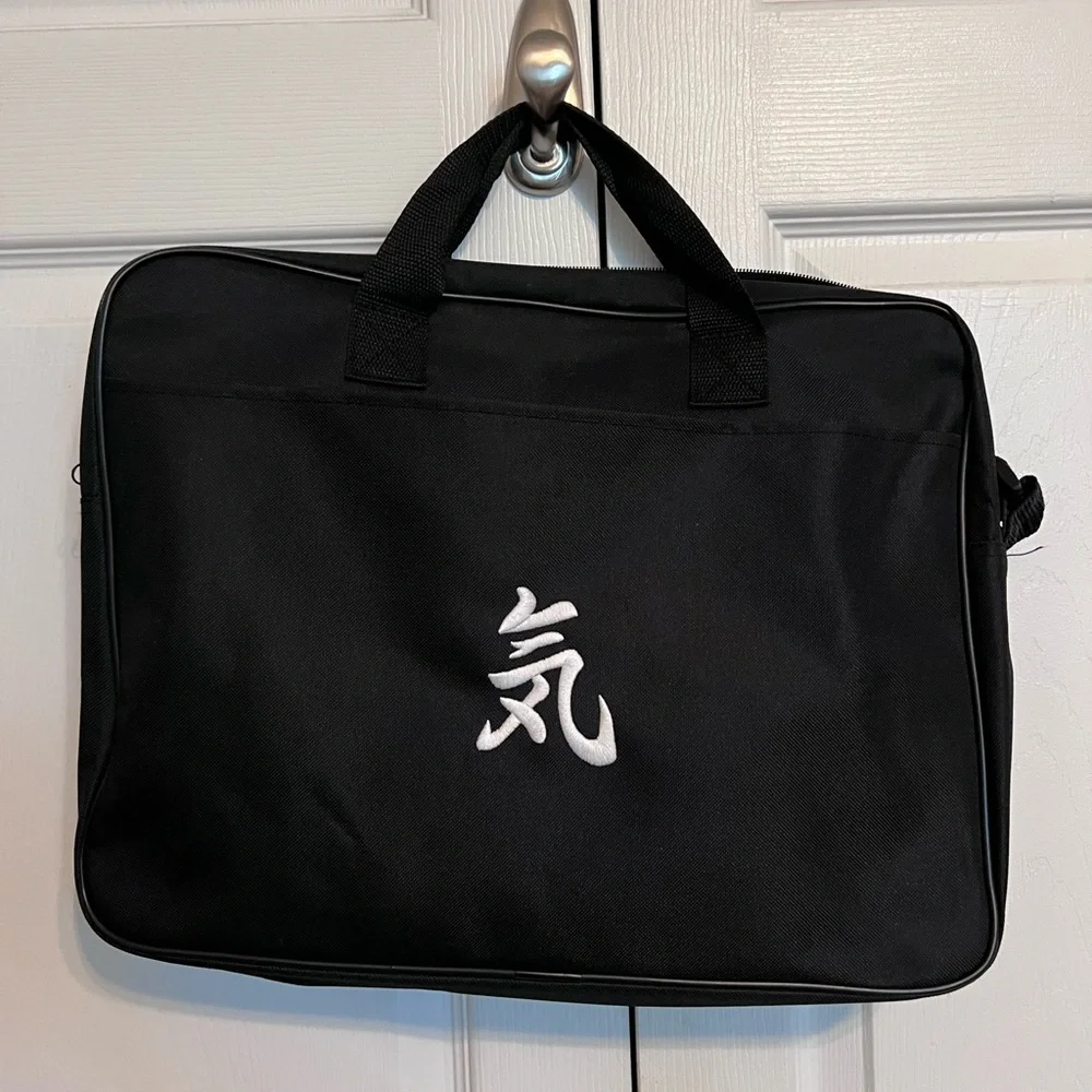 Black Laptop Bag with White Design